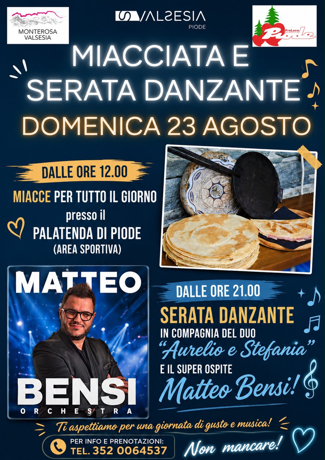 Miacciata e serata danzante - 23 agosto