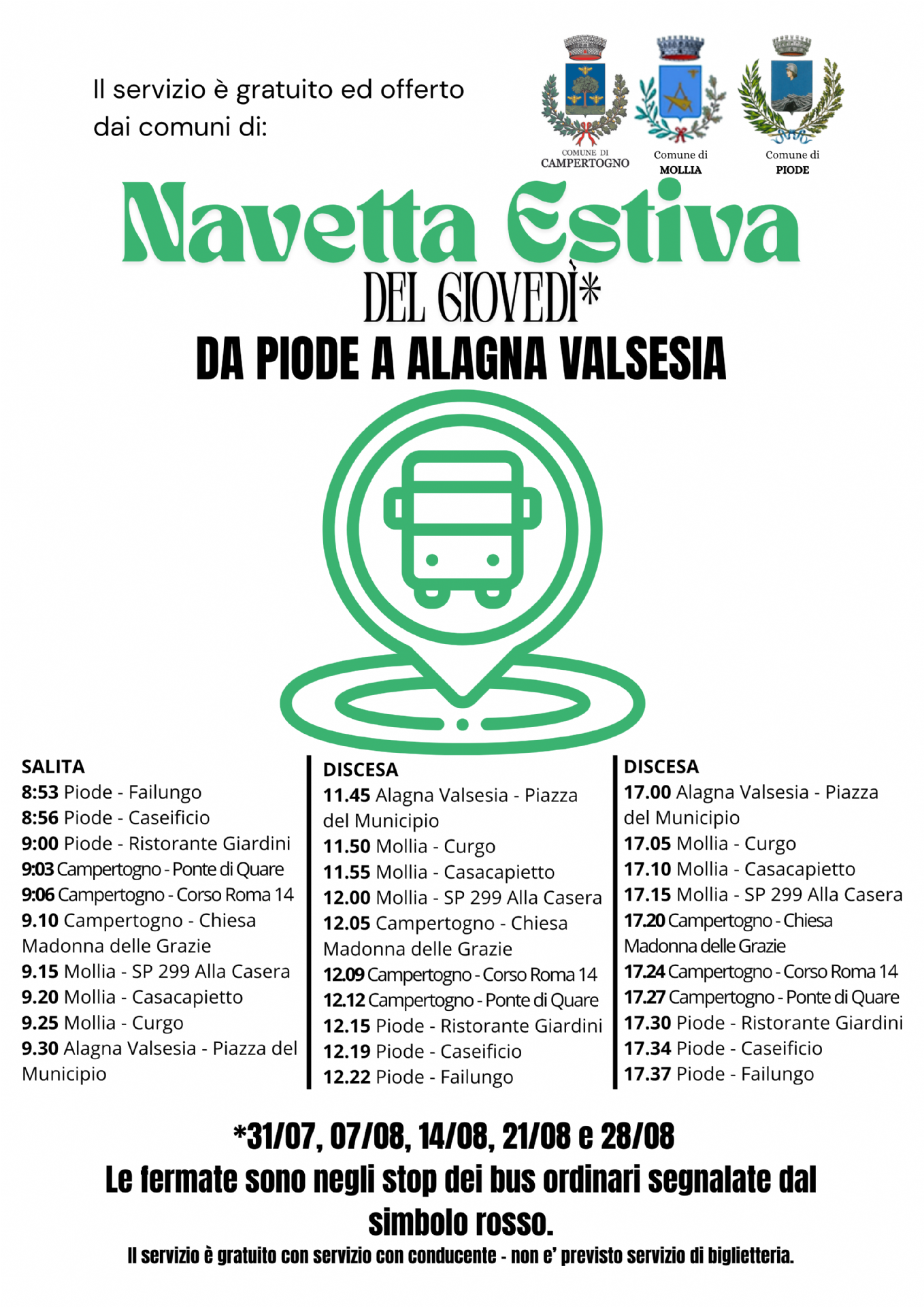 Orari del servizio