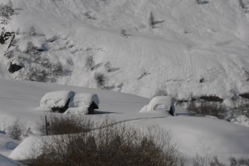 Meggiana durante un inverno nevoso.